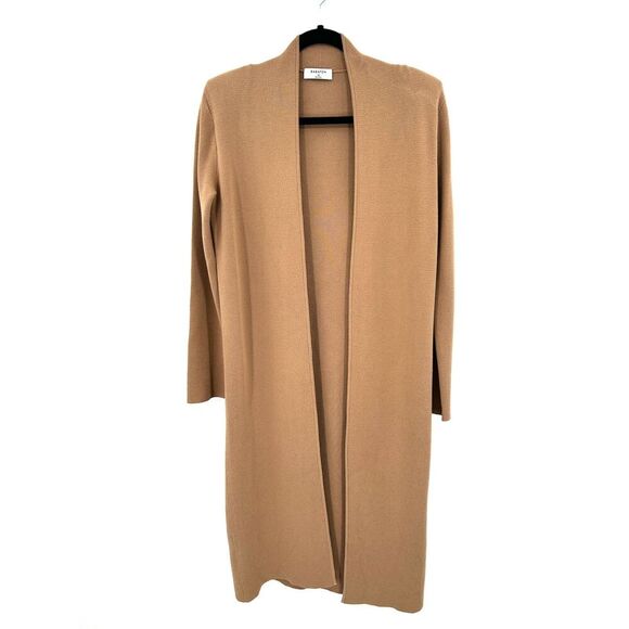 ARITZIA Babaton Camel Brown Long Duster Shoulder Pad Knit Cardigan Sweater XS - Picture 2 of 8